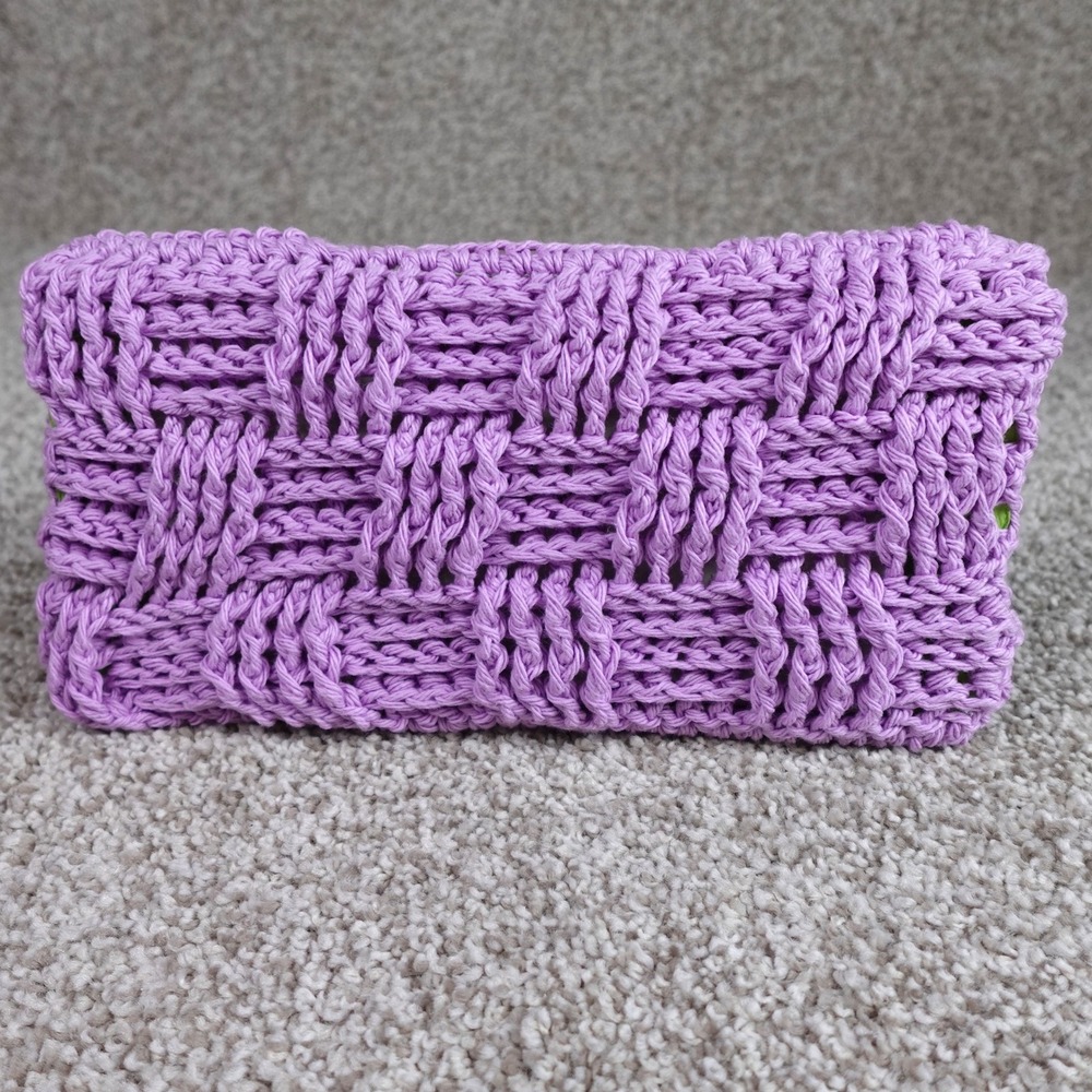Handmade Purple Crochet Reusable Mop Cover for Swiffer Basketweave‎ Cotton Pad
